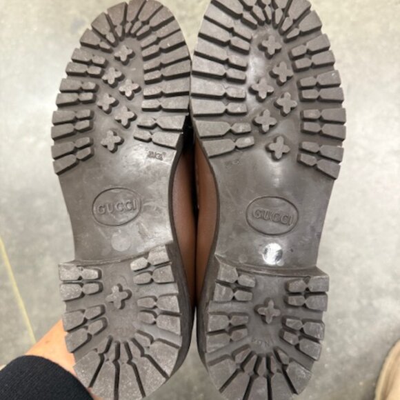 GUCCI ladies leather Loafers Mandala Goat Brown sugar, size 7 - Picture 4 of 6